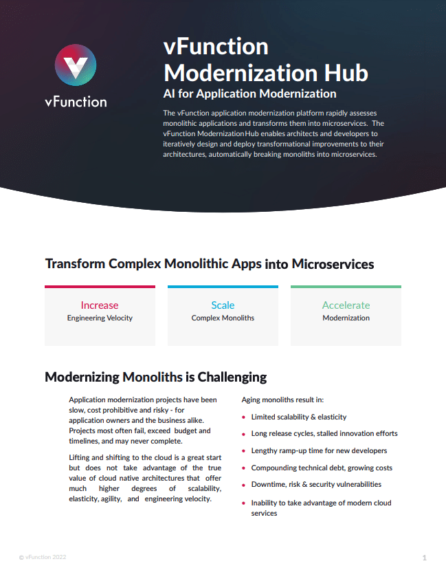 vfunction modernization hub datasheet