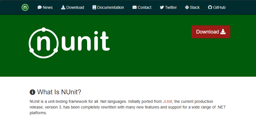 nunit unit testing tool